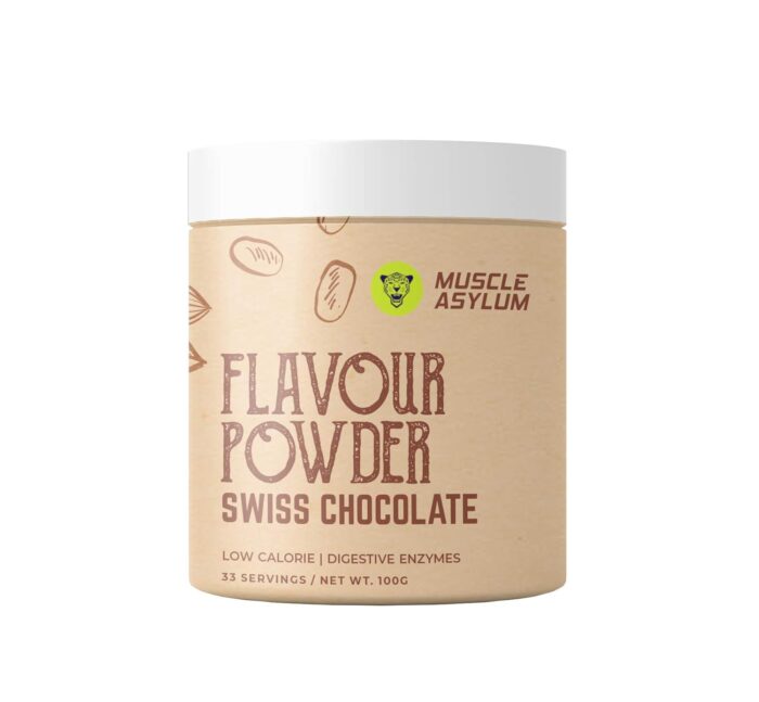 Muscle Asylum Flavour Powder For Raw Whey Protein l 100g, 33 Servings l Swiss Chocolate l With Genuine Lab Reports l Muscle Building & Recovery | with Digestive Enzymes | Low Calories