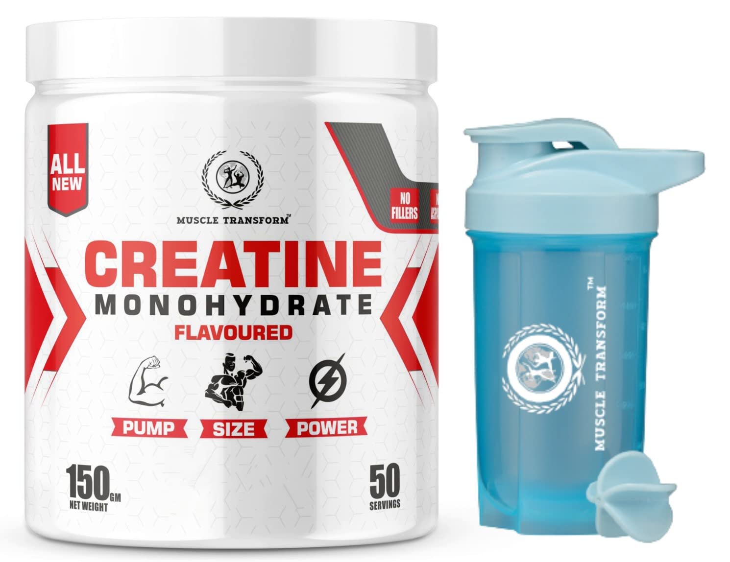 Muscle Transform NUTRACEUTICAL- CREATINE POWDER [50 Servings] Free Gym Shaker Sipper Bottle