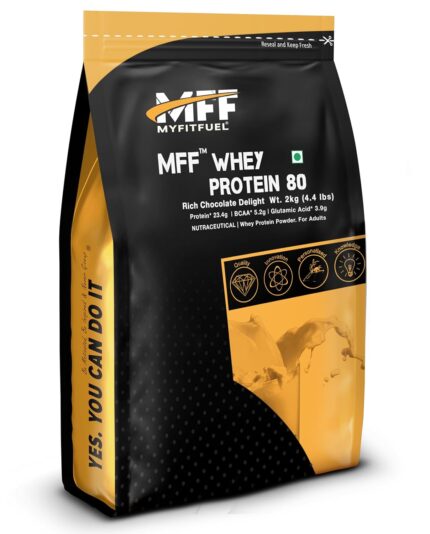 MyFitFuel MFF Whey Protein 80 | 2Kg, 60 Servings (Rich Chocolate Delight)
