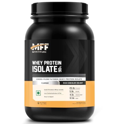 MyFitFuel MFF Whey Protein 90 Isolate | 1 Kg, 30 Servings (Rich Chocolate Delight) | Pure 100% Isolate Protein