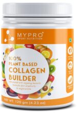 Mypro Sport Nutrition Collagen Supplement Powder to support Skin Elasticity, Firmness & Youthful Glow | 100%Plant-based with Hyaluronic Acid & Vitamin C | For Women & Men (120 Gm)