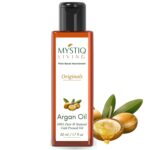 Mystiq Living Pure Moroccan Argan Oil for Hair Growth, Face, Skin, Hair Serum, Moisturizing - 50 ML | Cold Pressed, 100% Pure & Natural