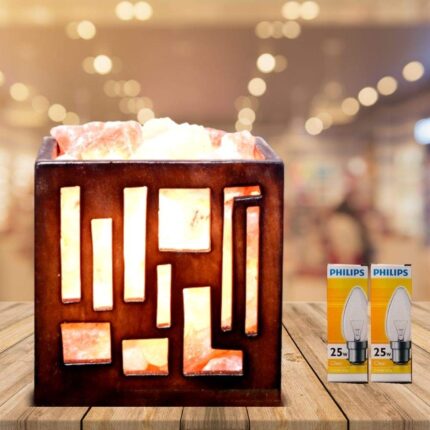 NAMAH Himalayan Salt Lamp for Positive Energy Vastu Salt lamp with Extra Bulb (Brown)