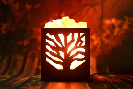 NAMAH SATTVA Pure Himalayan Pink Salt Lamp for Positive Energy Vaastu (Height 6 Inches x Length 6 Inches x Width 6.5 Inches, Brown)