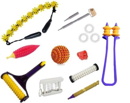 NETCLUB Accupressure Massager Tools Kit Combo With Full Body Power Roller - Pyramidal Cuts & Magic Wheel with finger care home Gym & Fitness Kit tummy trimmer Massager