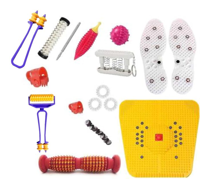 NETCLUB Acupressure Massager Tools Kit Combo For Stress And Pain Relief Acupressure Tool home gym body care tummy trimmer fitness Kit Massager