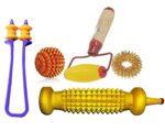 NETCLUB Acupressure Massager Wooden half foot roller Ball Hand Roller Palm finger care fitness and pain relief fitness care body Massager