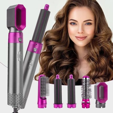 NIDAN 5 in 1 Hair Styler for Women – Hot Air Brush, Curler, Volumizer & Negative Ion Blow Dryer Combo Tool