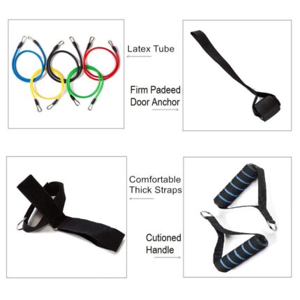 NIRVA WITH DEVICE OF WOMEN PICTURE Gym-Resistance Bands with Handles & Door Anchor, Anti Snap Resistance Bands for Men and Women