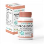 NUTRIBOOST Probiotic with Probiotic Fibre Blend Veggie Capsules - 60 Billion CFU -10 Probiotic Strains/Easier Digestion,Fuller Nutrition/Organic/Natural for Women & Men (30.0 Servings)