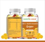 NUTRICOUNT DHA Multivitamin Gummies for Adult,Mango Flavour, Veg Omego 3, vitamin C, Folic Acid, Zinc, Iron, Vitamins For Healthy Growth Pack-Of-1