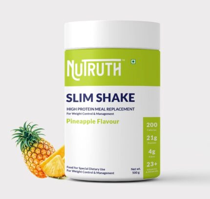 NUTRUTH High Protein Meal Replacement Slim Shake for Weight Management (Pineapple, 500 Gram)