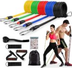 NVD Exercise Bands Resistance Bands Set for Workingout Door Fitness Gym Resistance Bands Kit for Men Women Streching Rubber Bands (11PCS)