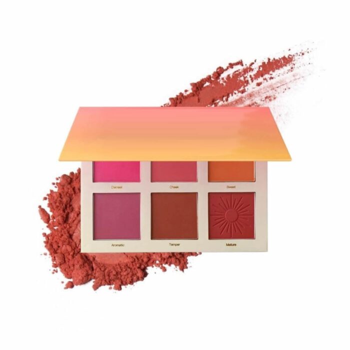NYLI Professional 6 Color Blush Palette: Smooth, Highly Pigmented Formula | Ideal for Natural Glow, Highlighting, Blushing, and Eyeshadow Looks