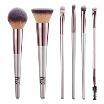 NYLI Professional 6Pcs Professional Makeup Brush For Woman, Premium Brush Easy To Hold & Precise Application For Face & EyesBrows | Cruelty Free & Uniquely Designed Super Soft Bristles.(6pcs)