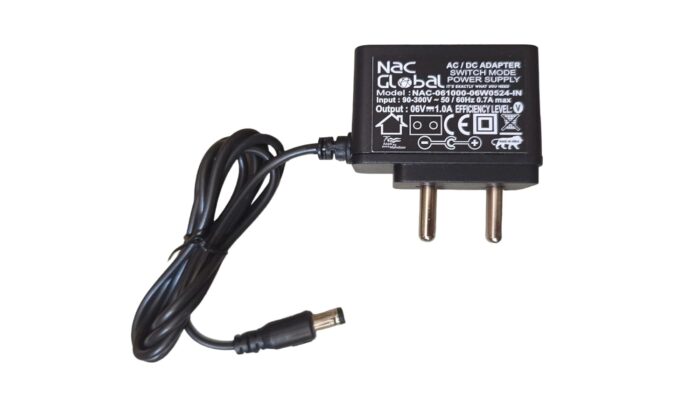 Nac Global® 6V AC/DC Power Adapter for Pin Size 2.5mm Blood Pressure Monitor/BP Machine Adapter BLACK