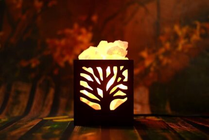 Namah Himalayan Small Tree Lamp For Positive Energy With Extra Bulb Brown And Lemongrass Oil - Wood, Halogen