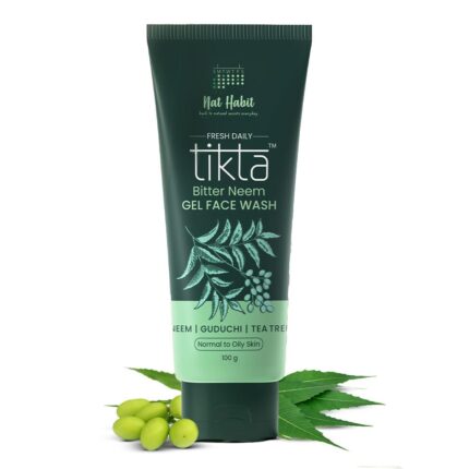 Nat Habit Neem Gel Face Wash For Oily Skin Acne, Pimple And Oil Control With Glowing Skin, Paraben & Sulpahte Free Face Cleanser For Men & Women, (100 g)