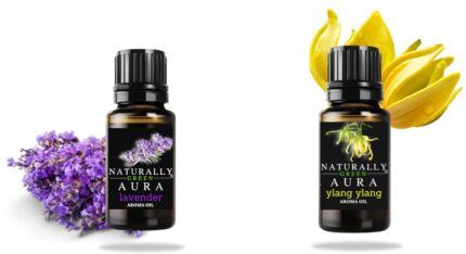 Naturally Green Aura Diffuser Oil, Candle Burner & Electric Diffuser for Home Fragrance/DIY Candle Making. Designed for Long Lasting Aroma.10ml Each (Ng Lavender+Ylang Ylang Diffuser Oil)