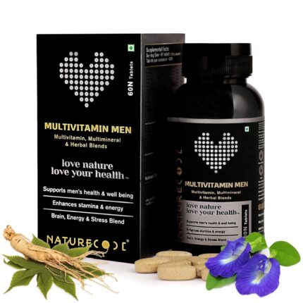 Nature Code Multivitamin for Men – Multivitamins, Minerals & Herbal Extracts, FSSAI Approved Supplement, Supports Immunity & Reduces Stress - 60 Tablets