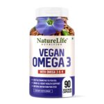 Nature Life Nutrition Vegan Omega 3 (90 Veg Capsules) with Omega 3 6 9 for Healthy Heart, Brain & Skin