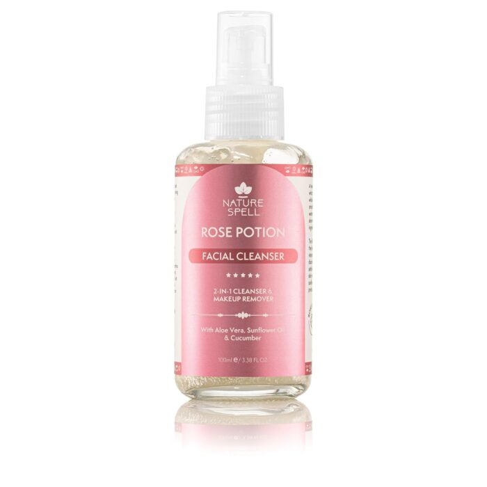 Nature Spell Gentle Foaming Face Wash & Makeup Remover | 100ml | With Aloe Vera & Rose Water | Hydrating Cleanser for All Skin Types | Vegan & Cruelty-Free