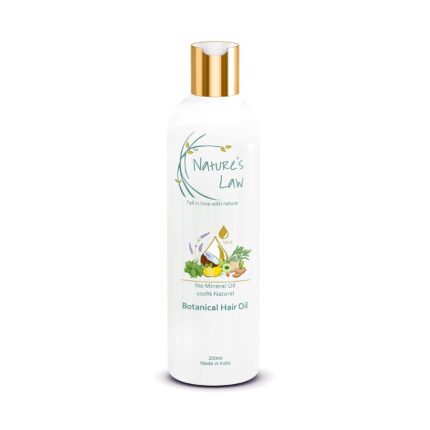 Nature's Law Botanical Hair Growth Oil | 100% Natural | Dandruff control | Hair Fall Control | Mineral Oil & Silicon Free | For All Hair Types | For Men & Women | 200 ml