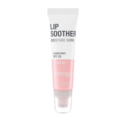 Neutrogena Moistureshine Lip Soother Glossy With Spf 20 Sun Protection, High Glossy Tinted Lip Moisturizer With Hydrating Glycerin And Soothing Cucumber For Dry Lips, Gleam 40,.35 Oz