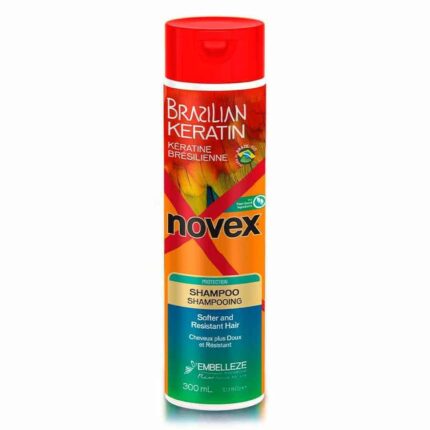 Novex Brazilian Keratin Shampoo 10 oz Keratin Treatment Safe Daily Shampoo for Smoothing, Straightening, Strengthening and Moisturizing All Hair Types with Keratin. Good For Men and Women