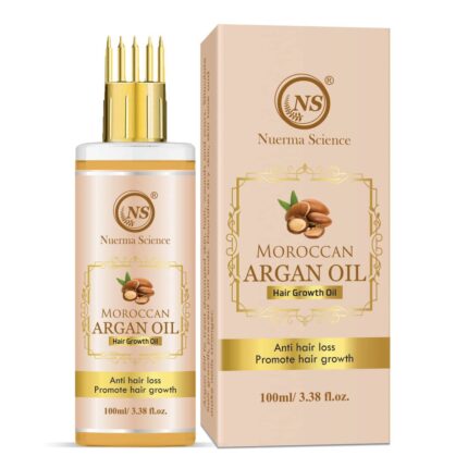 Nuerma Science Moroccan Argan Hair Oil with Comb Applicator for Healthy Strong & More Deep Root Nourishment Hair-100 ML
