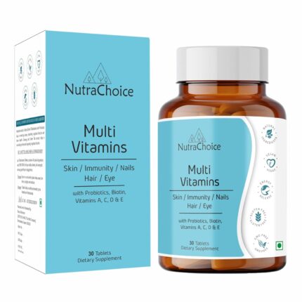 NutraChoice Multivitamin Tablet for Men & Women (30 Tablets) With Probiotics, Vitamin C, E, B12, Zinc, Bones, Biotin, Amino Antioxidants for, Strength, Stamina, Skin & Nails.