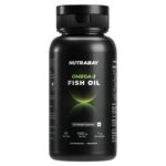 Nutrabay Wellness Omega 3 Fish Oil 1000mg per Capsule, 180mg EPA, 120mg DHA – Vision, Memory, Heart, Skin & Hair Support, No Fishy Aftertaste – 60 Softgel Capsules | Tested for Purity | 100% Authentic