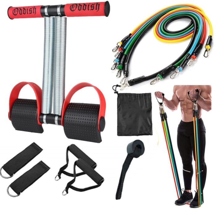 ODDISH; way to fitness Tummy Trimmer Double Spring, Ab Roller, 11 in one,Resistance Tube for Man & Women(Check The Image Carefully Before Buying)