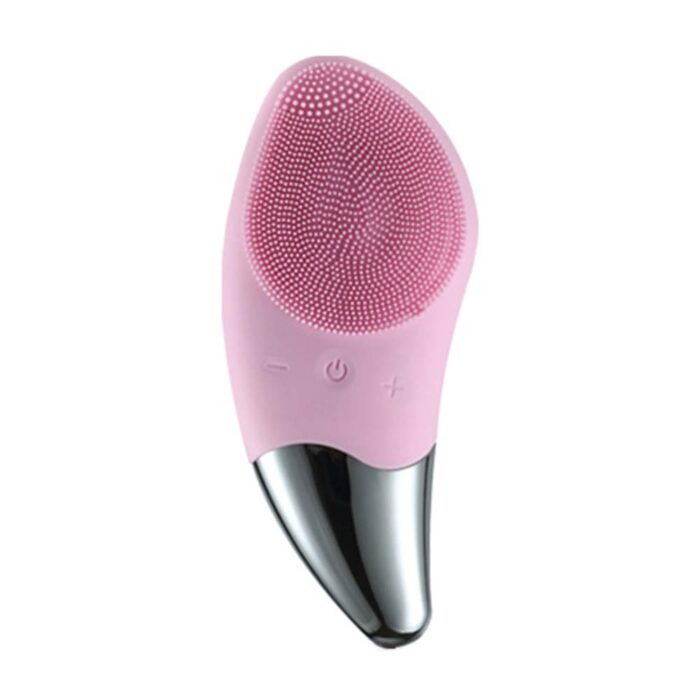 OLeeya New Ultrasonic Massage Imported Cleansing Instrument Charging Silicone Face Washing Instrument Electric Face Brush Pore Cleaner (Pink)