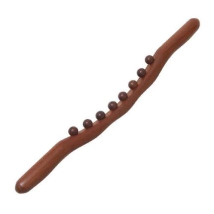 ONTRIP "Wooden Massage stick: Massager, Roller, Stick, Gua Sha massage Tool - Relaxation and Pain Relief Full Body Relax Kit,Targeted Relief for Back and Neck Tension” (Brown.)
