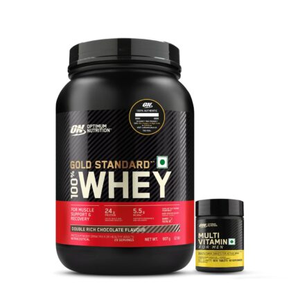 OPTIMUM NUTRITION (On) Multivitamin For Men60 Tablets,26 Vitamins & Minerals And Gold Standard 100% Whey 2 Lbs -(Double Rich Chocolate),2 Count,55 Servings