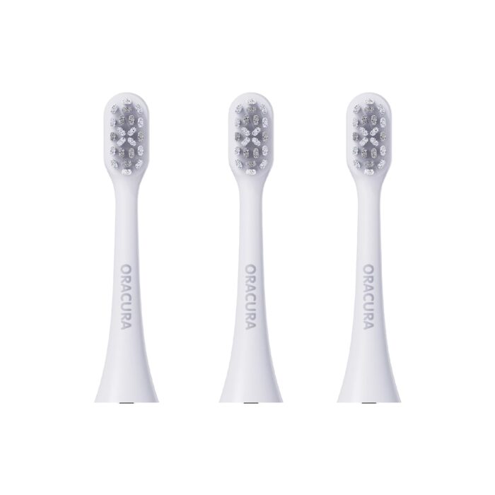 ORACURA® Sonic Smart Electric Toothbrush Regular Brush Heads for SB300 (White, Set of Three) - Soft DuPont Bristles for Gentle & Effective Oral Care