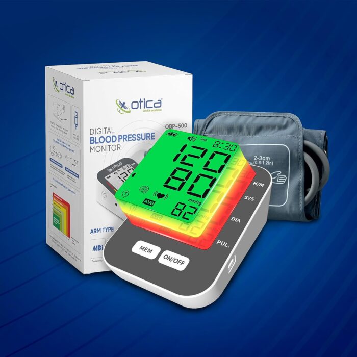 OTICA BP Monitor Most Accurate Arm Blood Pressure Monitor with USB and AA Cell(100% Accurate), Grey