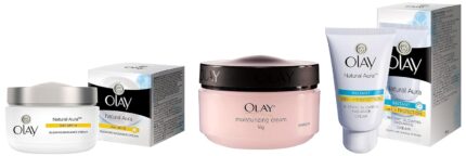 Olay Day Cream Natural Aura Glowing Radiance Cream SPF 15, 50g & Olay Natural Aura Vitamin B3, Pro B5, E with UV Protection,40 gm & Olay Moisturising Cream, 50g