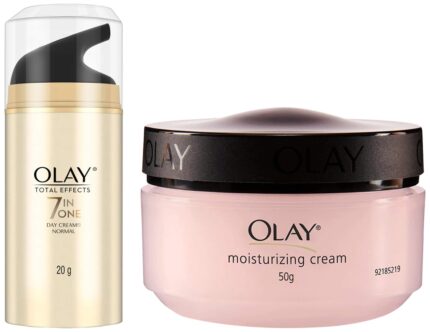 Olay Day Cream Total Effects 7 in 1, Anti-Ageing Moisturiser, 20g & Olay Moisturising Cream, 50g