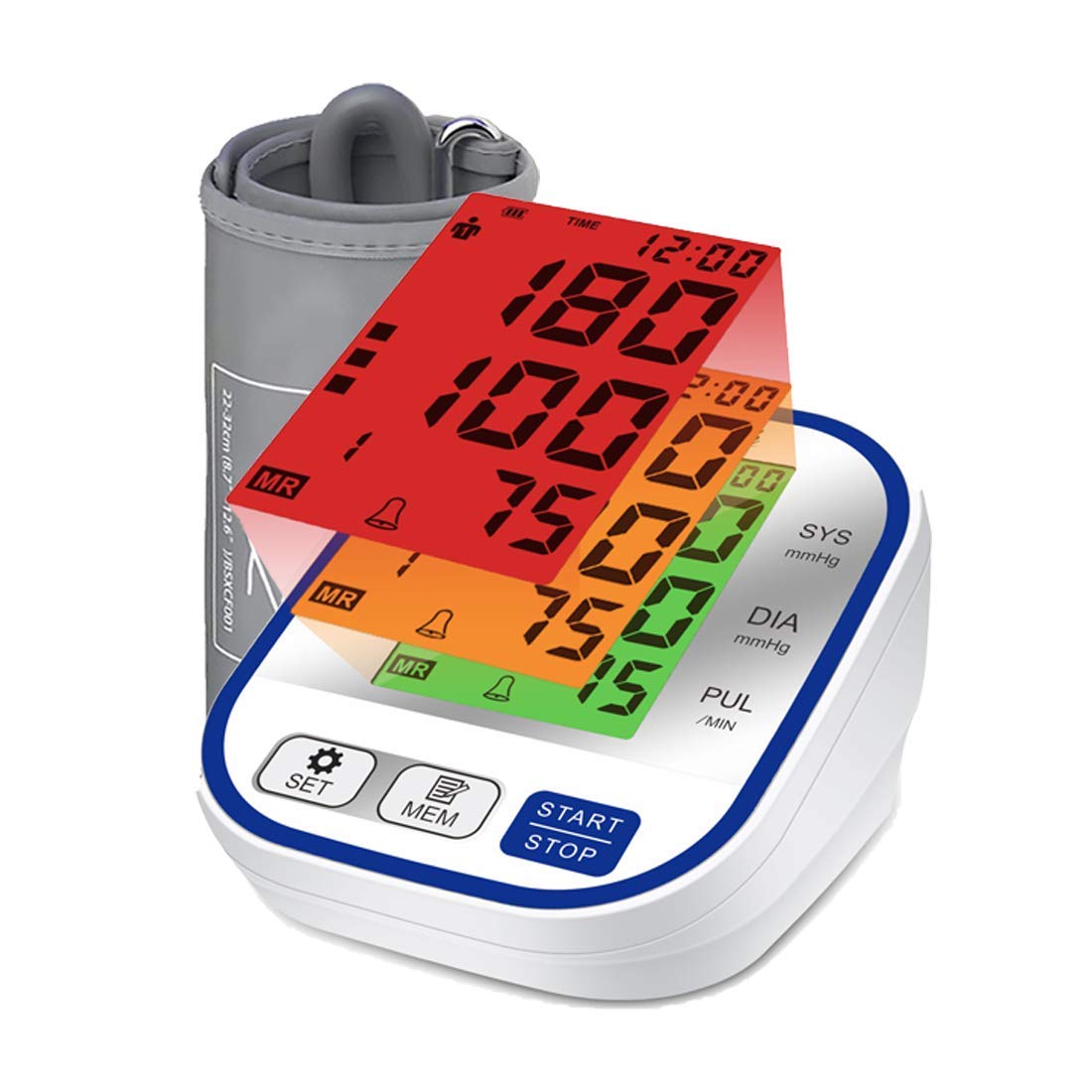 Olex Plus Digital Blood Pressure Monitor with Tri-color Backlit display, USB and Carry Bag - Blue & White