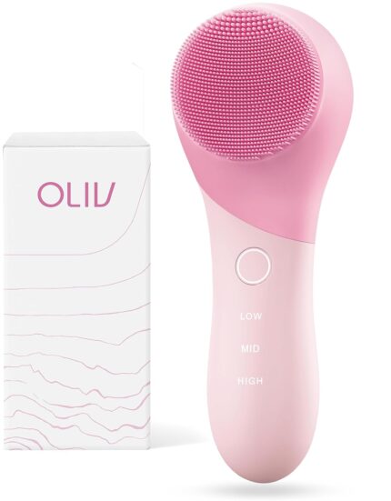 Oliv Facial Cleansing Brush - Sonic Exfoliate Face Cleaner Brush, Facial Cleanser Brush - Face Brush Cleanser Facial Brush - Face Wash Brush Face Washer Electric Face Scrubber Women