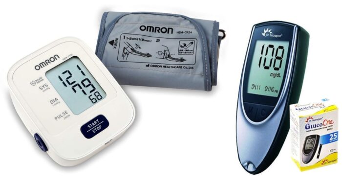 Omron Hem 7120 and Morepen BG 03 Meter (Multicolor)