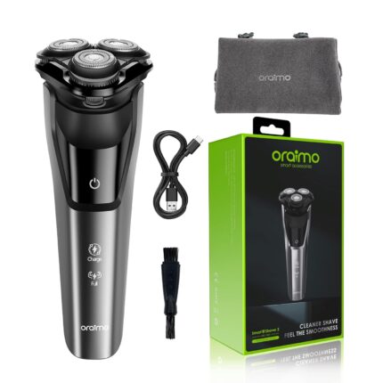Oraimo SmartShaver 2 Premium Cordless Electric Shaver for men,Wet & Dry Electric Shaver with Pop-Up Trimmer,Super Fast Charge 60 minutes Runtime,Rechargable,3 360° Rotatable Head