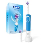 Oral-B Adult Pro 400 3D White Vitality Electric Toothbrush With (2) Brush Heads, Rechargeable, Blue, 1 count