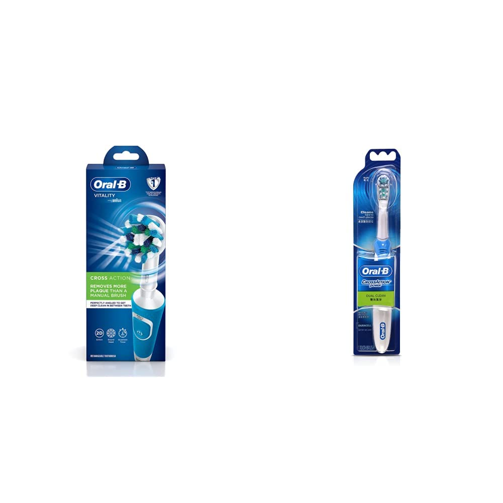 Oral-B Adult Vitality 100 Blue Criss Cross Electric Rechargeable Toothbrush Powered By Braun & Cross-Action Power Toothbrush (Color May Vary), 1 count
