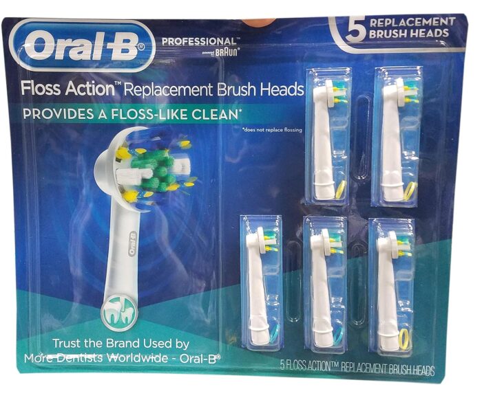 Oral B Floss Action Replacement Brush Heads, 5 Count