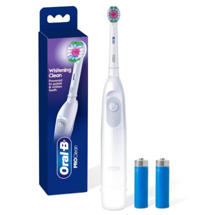 Oral-B Pro 100 3D White, Battery Toothbrush, White