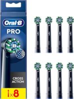Oral-B Pro Electric Toothbrush Heads, Cross Action Electric Toothbrush Head with X-Shape and Angled Bristles for Deeper Plaque Removal, Toothbrush Heads, Black