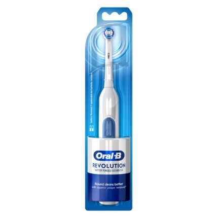Oral-B Revolution AA Battery Electric Toothbrush For Adults, Long Battery Life, 2 Year Warranty By, IPX7 Water Resistant, Dentist Inspired Round Brush Head, Pack Of 1